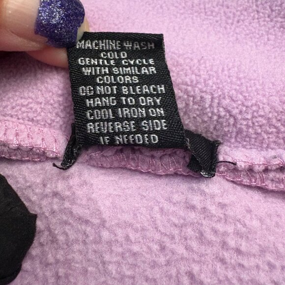 Lavender Fleece Quarter-Zip Pullover Sweatshirt W/ Kangaroo Pocket JuniorWomenL - Picture 6 of 12